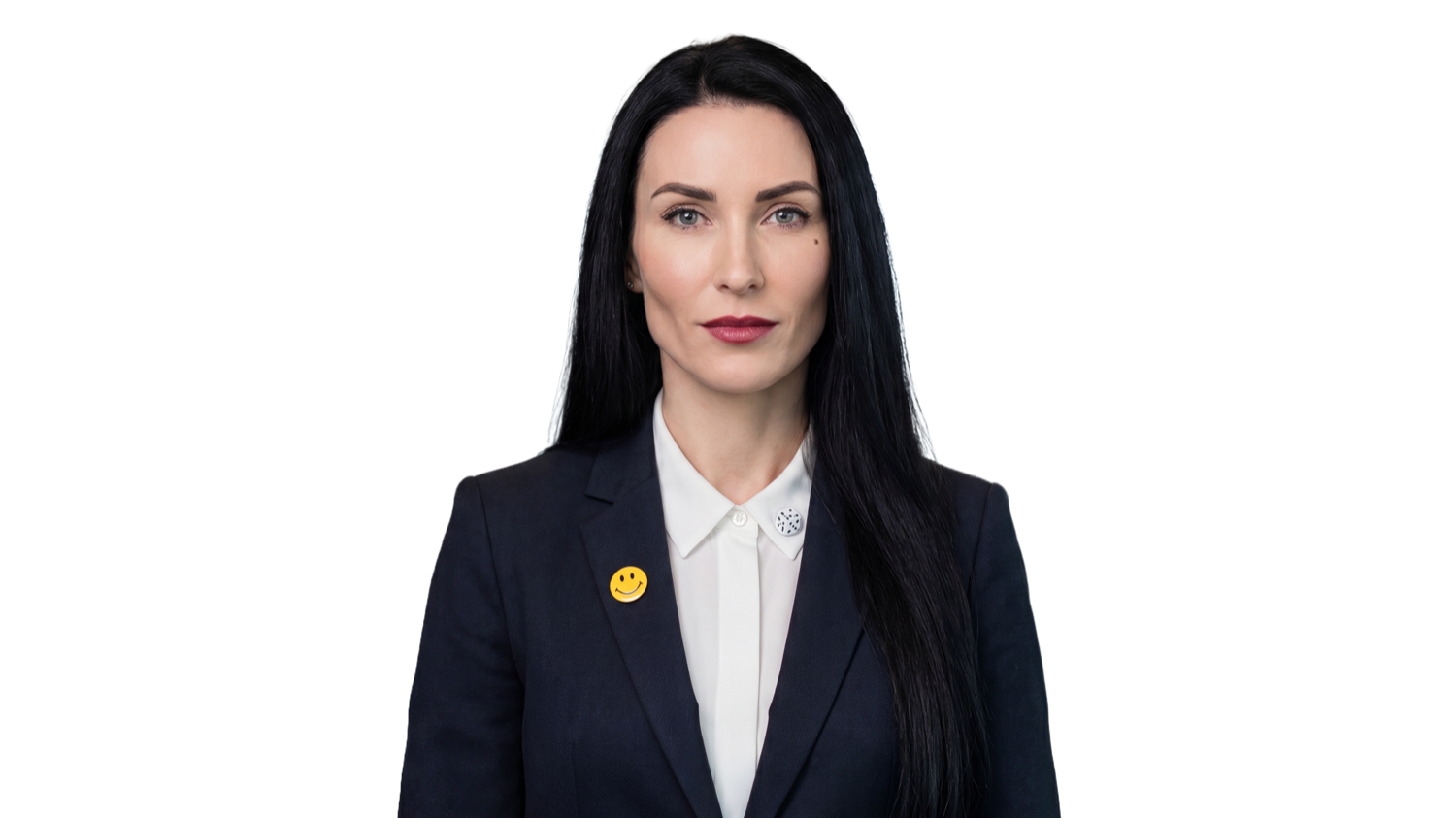 Campaign talent in a dark suit